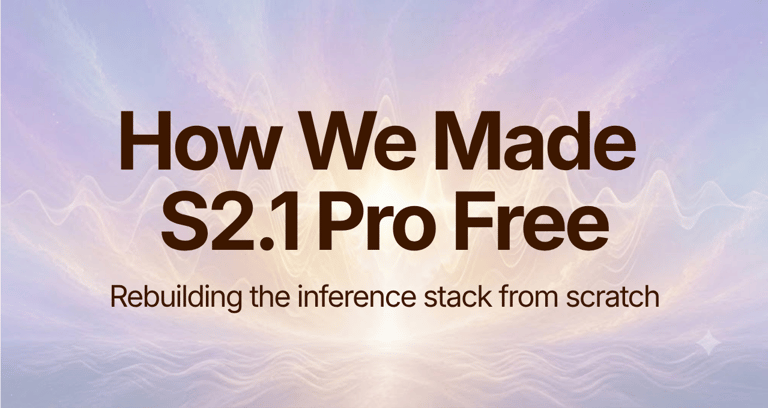 How We Made S2.1 Pro Free — Rebuilding the inference stack from scratch